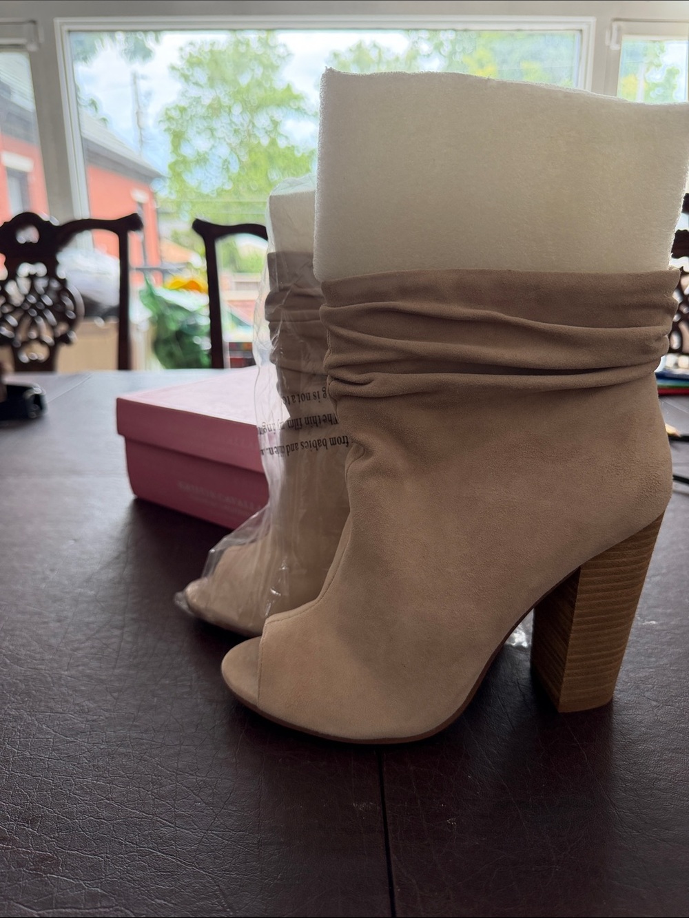 Kristin Cavallari for Chinese Laundry Slouchy Peep-Toe Heeled Ankle Boots Size 9